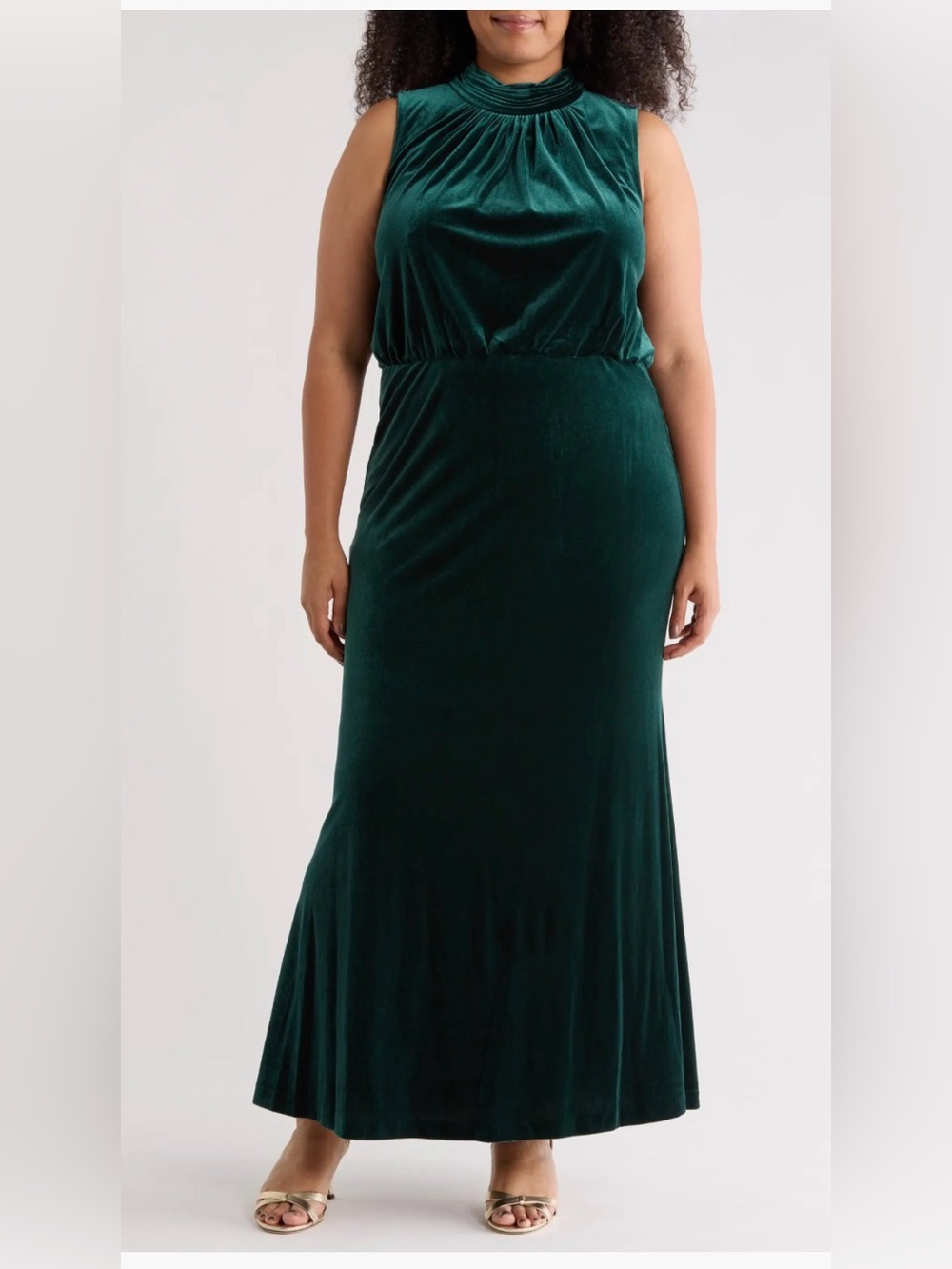 Eliza J Mock Neck Sleeveless Velvet Gown Size:18W $198